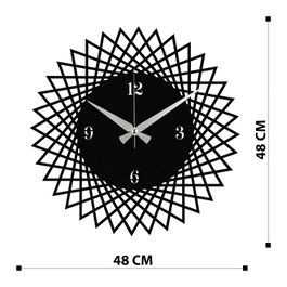 Wallity Reloj de Pared Decorativo Metal S026 Negro 48x48 cm